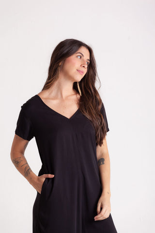 Enterizo Alma con mangas - Negro